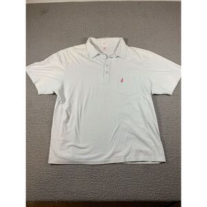 Johnnie O Polo‎ Mens XXL Mint Green Striped Performance Golf Short Sleeve 2XL